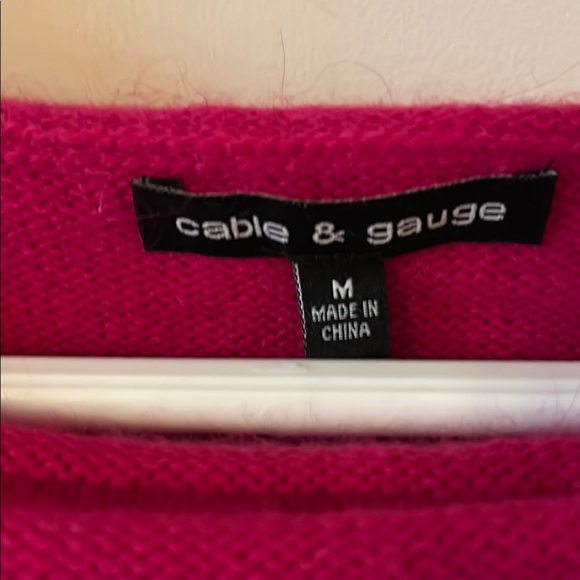 Cable & Gauge Pink Off-the-Shoulder Sweater - Picture 3 of 4